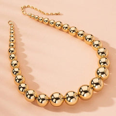 Steampunk Gold Color Ball Beads Chain Necklace for Women Men New Trendy Charm Gothic Choker Necklace Fashion Jewelry Gifts - SHOWLU FASHION STORE