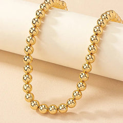 Steampunk Gold Color Ball Beads Chain Necklace for Women Men New Trendy Charm Gothic Choker Necklace Fashion Jewelry Gifts - SHOWLU FASHION STORE