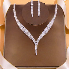 Stonefans Simple Round Crystal Necklace Sets Wedding for Women Bride Accessories Rhinestone Africa Jewelry Set Bridesmaid Gift - SHOWLU FASHION STORE