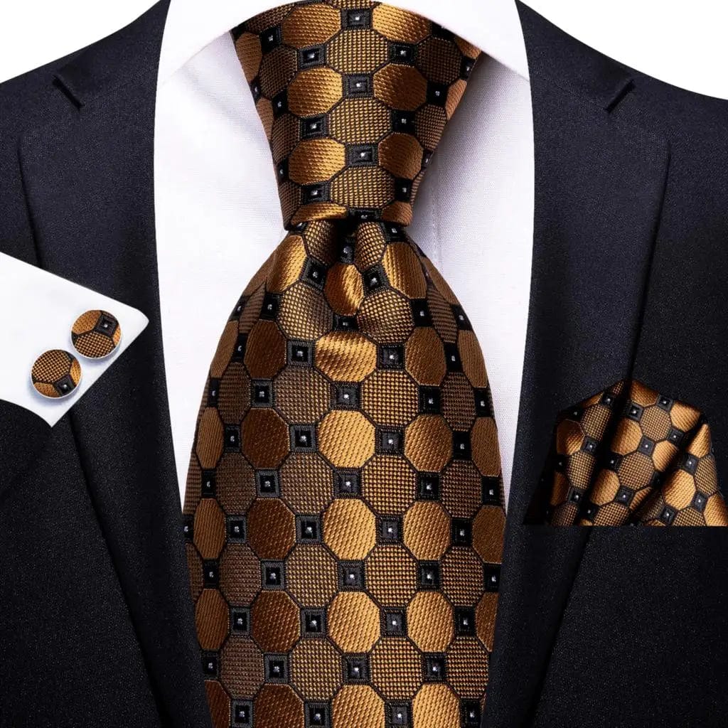 Striped Orange Tie For Men 2023 New Elegant Mens Necktie Pocket Square Cufflinks Groom Wedding Accessory Hi - Tie Design Wholesale - SHOWLU FASHION STORE