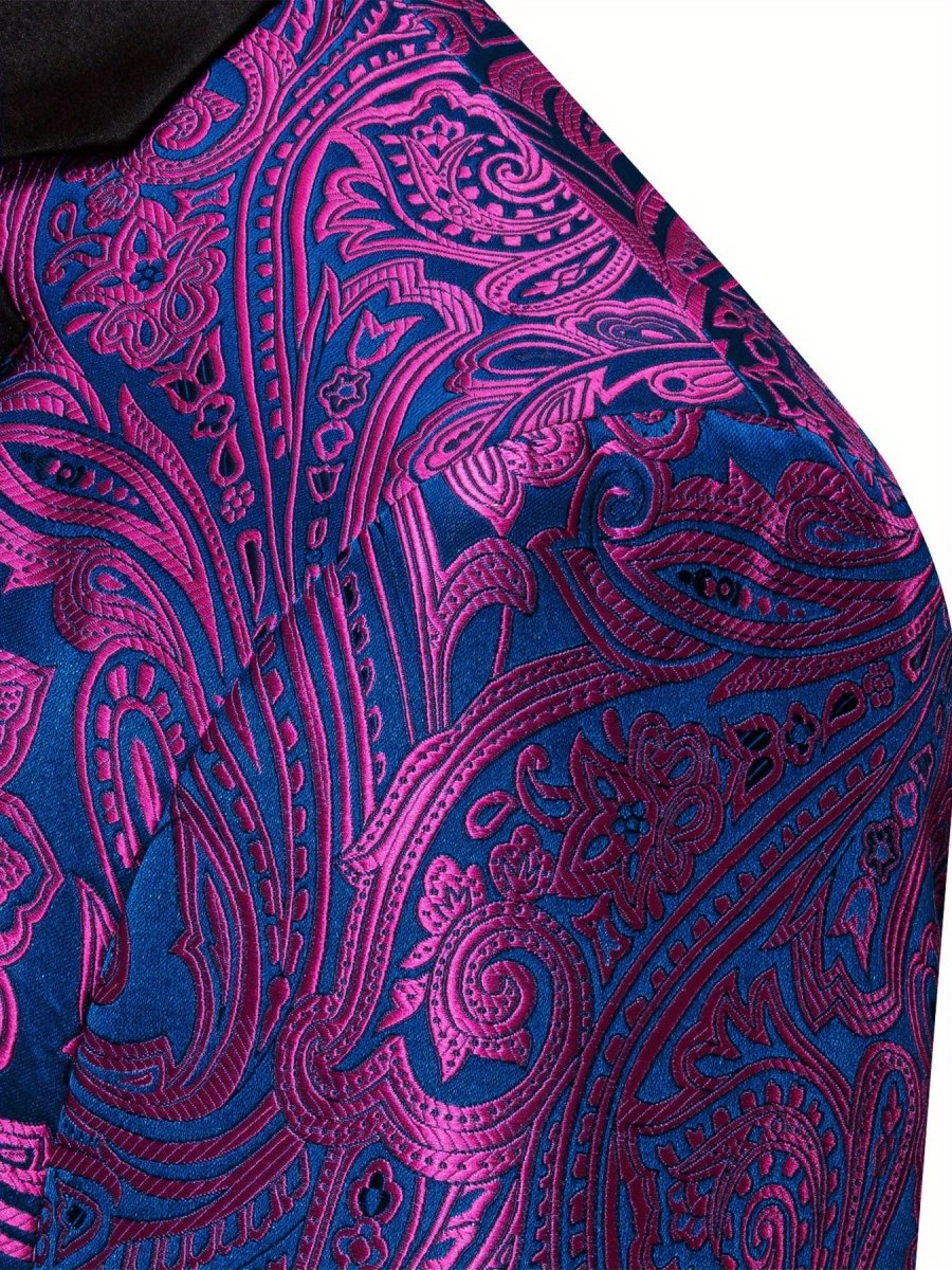 Stylish Men'S Suit Jacket with a Patterned Single - Button Notched Lapel, Casual Blazer, 1200 Stitches, Suitable for Festive Weddings And Everyday Wear. - SHOWLU FASHION STORE