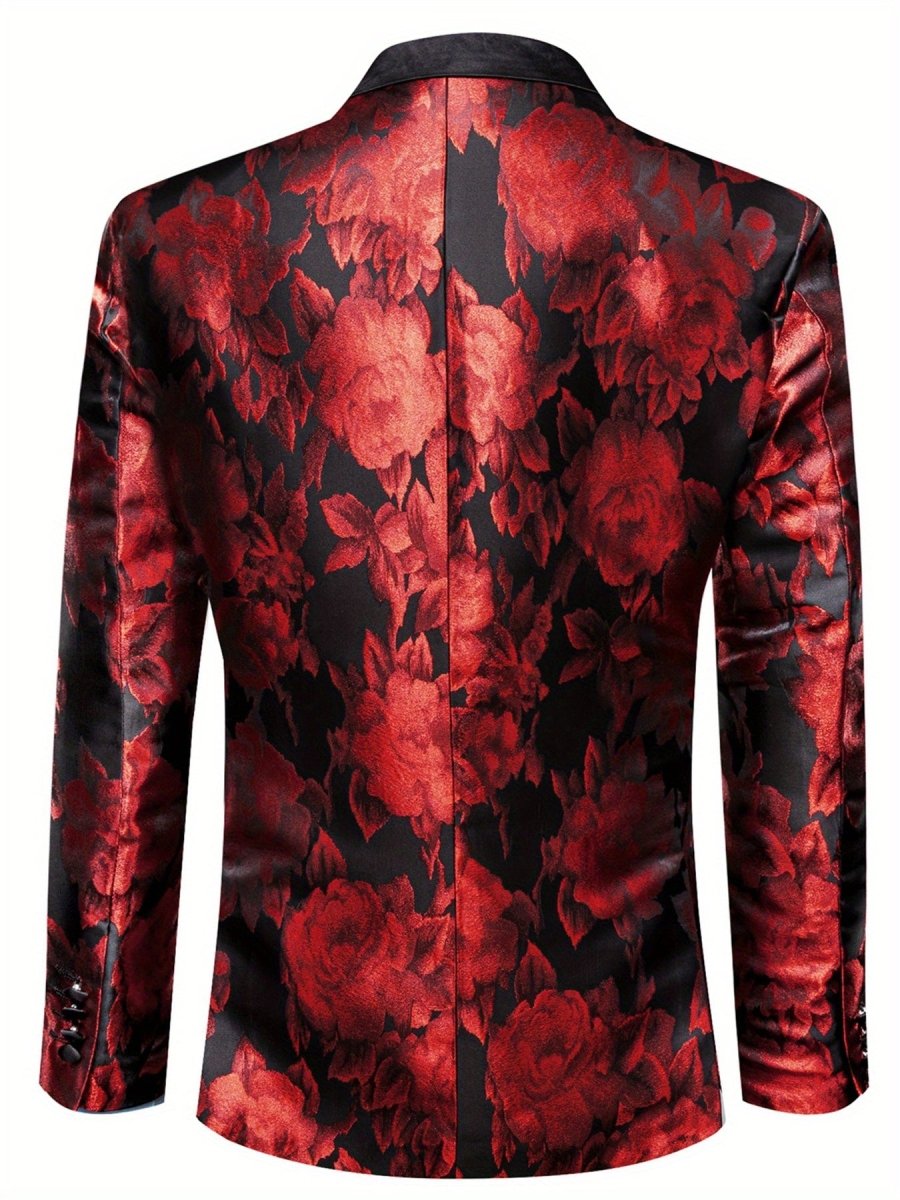 Stylish Men'S Suit Jacket with a Patterned Single - Button Notched Lapel, Casual Blazer, 1200 Stitches, Suitable for Festive Weddings And Everyday Wear. - SHOWLU FASHION STORE