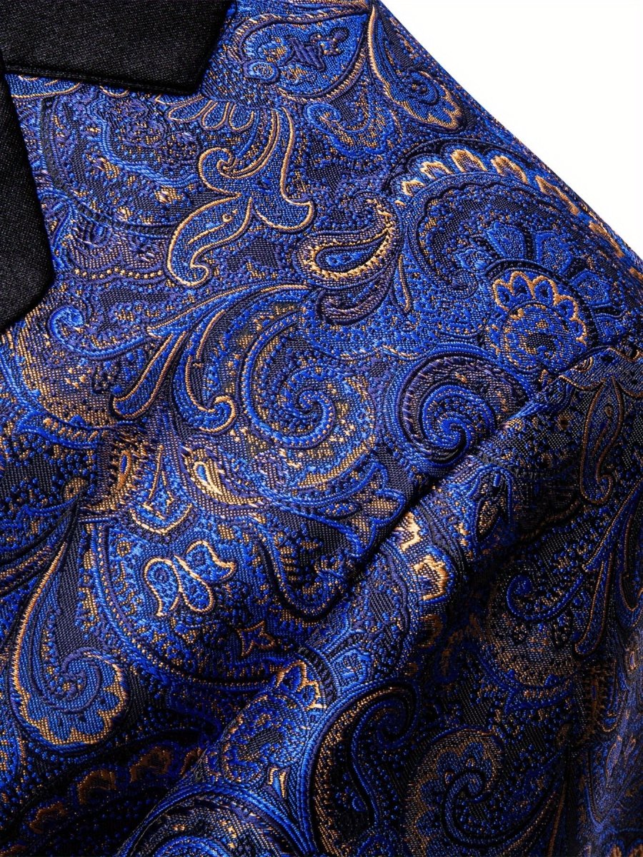 Stylish Men'S Suit Jacket with a Patterned Single - Button Notched Lapel, Casual Blazer, 1200 Stitches, Suitable for Festive Weddings And Everyday Wear. - SHOWLU FASHION STORE