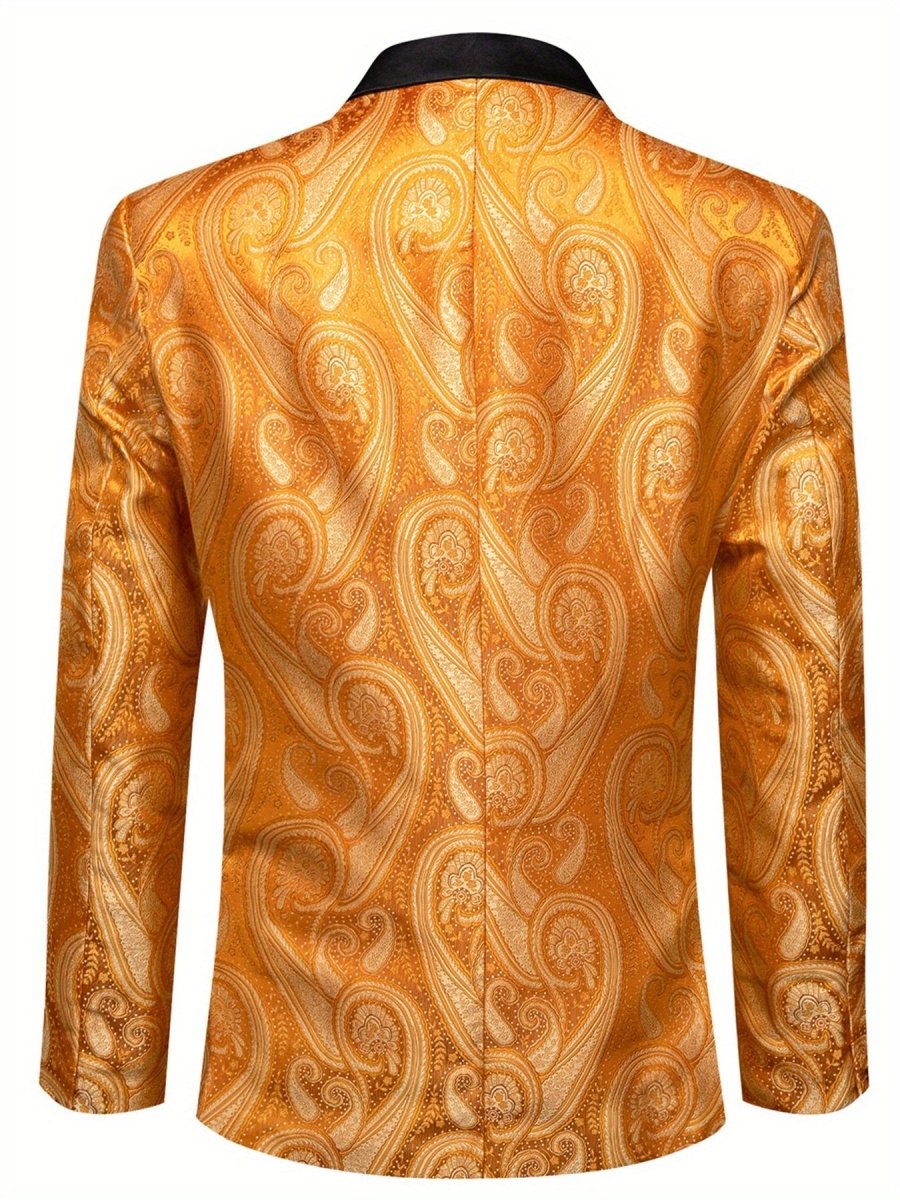 Stylish Men'S Suit Jacket with a Patterned Single - Button Notched Lapel, Casual Blazer, 1200 Stitches, Suitable for Festive Weddings And Everyday Wear. - SHOWLU FASHION STORE