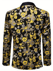 Stylish Men'S Suit Jacket with a Patterned Single - Button Notched Lapel, Casual Blazer, 1200 Stitches, Suitable for Festive Weddings And Everyday Wear. - SHOWLU FASHION STORE