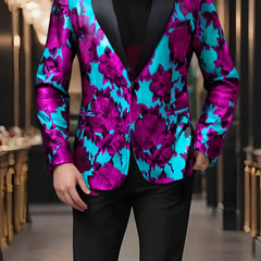Stylish Men'S Suit Jacket with a Patterned Single - Button Notched Lapel, Casual Blazer, 1200 Stitches, Suitable for Festive Weddings And Everyday Wear. - SHOWLU FASHION STORE