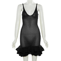 Sultry Knitted Cut - Out Sling Dress - SHOWLU FASHION STORE