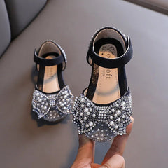 Summer Girls Flat Princess Sandals Fashion Sequins Bow Rhinestone Baby Shoes Kids Shoes For Party Wedding Party Sandals E618 - SHOWLU FASHION STORE