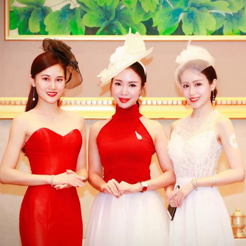 Summer Socialite Cheongsam Black Headdress Veil Women's Dress - SHOWLU FASHION STORE