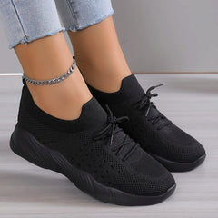 Summer Women Shoes Mesh Breathable Casual Sneakers Lace - Up Vulcanized Shoes Ladies Platform Sport Shoes Female Tennis Shoes - SHOWLU FASHION STORE