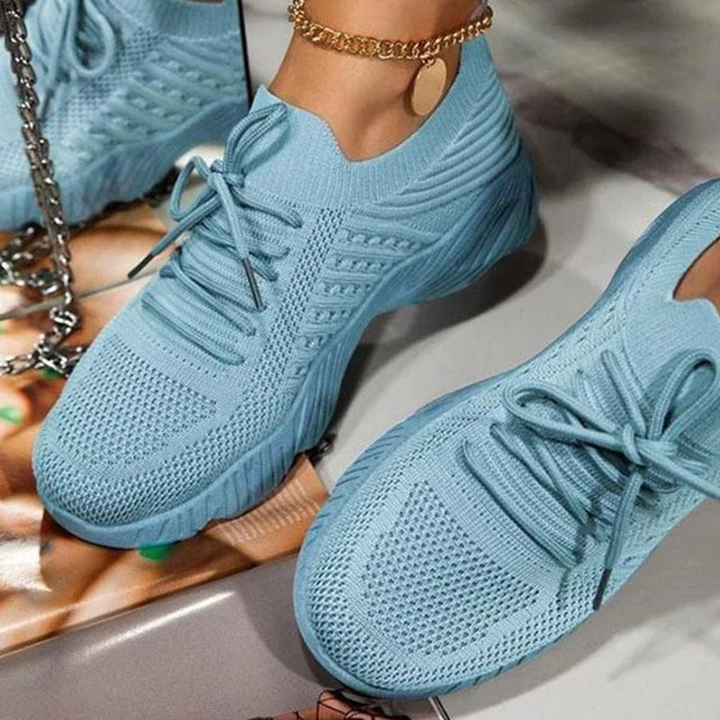 Summer Women Shoes Mesh Breathable Casual Sneakers Lace - Up Vulcanized Shoes Ladies Platform Sport Shoes Female Tennis Shoes - SHOWLU FASHION STORE