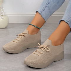 Summer Women Shoes Mesh Breathable Casual Sneakers Lace - Up Vulcanized Shoes Ladies Platform Sport Shoes Female Tennis Shoes - SHOWLU FASHION STORE