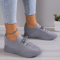 Summer Women Shoes Mesh Breathable Casual Sneakers Lace - Up Vulcanized Shoes Ladies Platform Sport Shoes Female Tennis Shoes - SHOWLU FASHION STORE