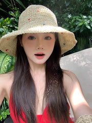 Sun Hat Niche Style Color Women's Summer Outdoor Straw Hat - SHOWLU FASHION STORE