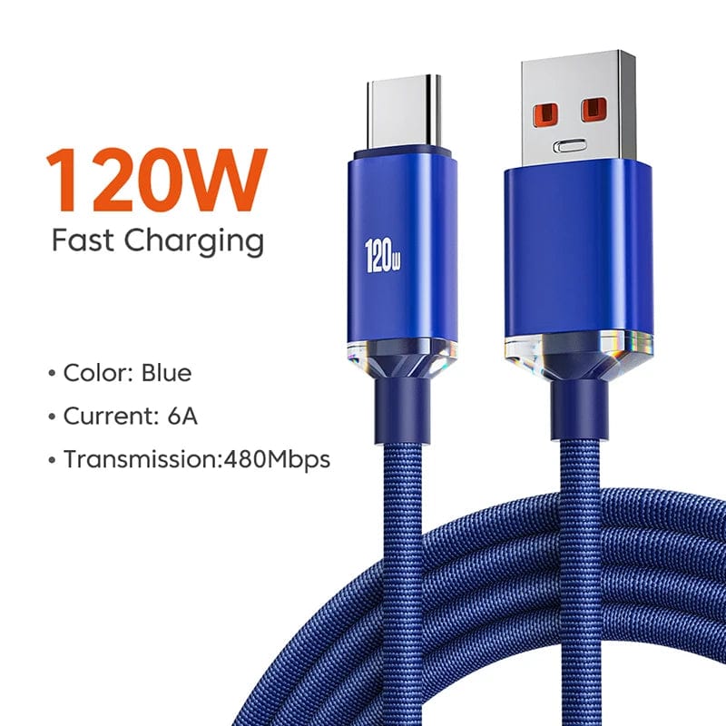 Super Fast 120W USB Type C Charging Cable - SHOWLU FASHION STORE