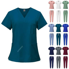 Surgical Uniforms Woman Nursing Enfermeria Sets Top + Pant Articles Medical Uniform Scrubs Clinical Beauty Salon hospital Suits - SHOWLU FASHION STORE