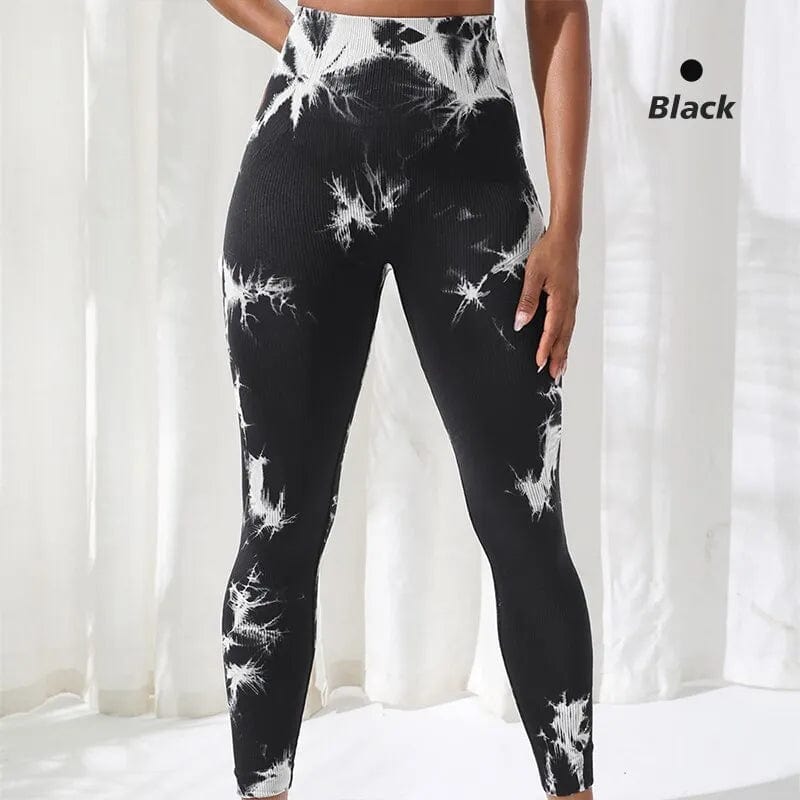 Tie Dye Seamless Leggings for Women High Waist Yoga Pants, Scrunch Butt Lifting Elastic Tights - SHOWLU FASHION STORE