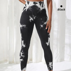 Tie Dye Seamless Leggings for Women High Waist Yoga Pants, Scrunch Butt Lifting Elastic Tights - SHOWLU FASHION STORE