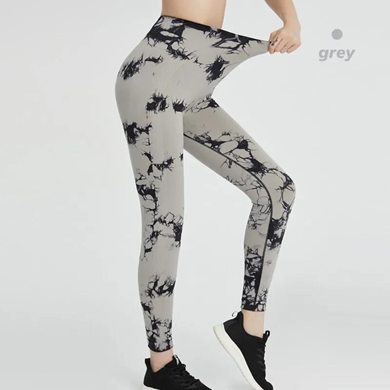 Tie Dye Seamless Leggings for Women High Waist Yoga Pants, Scrunch Butt Lifting Elastic Tights - SHOWLU FASHION STORE