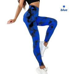 Tie Dye Seamless Leggings for Women High Waist Yoga Pants, Scrunch Butt Lifting Elastic Tights - SHOWLU FASHION STORE
