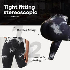 Tie Dye Seamless Leggings for Women High Waist Yoga Pants, Scrunch Butt Lifting Elastic Tights - SHOWLU FASHION STORE