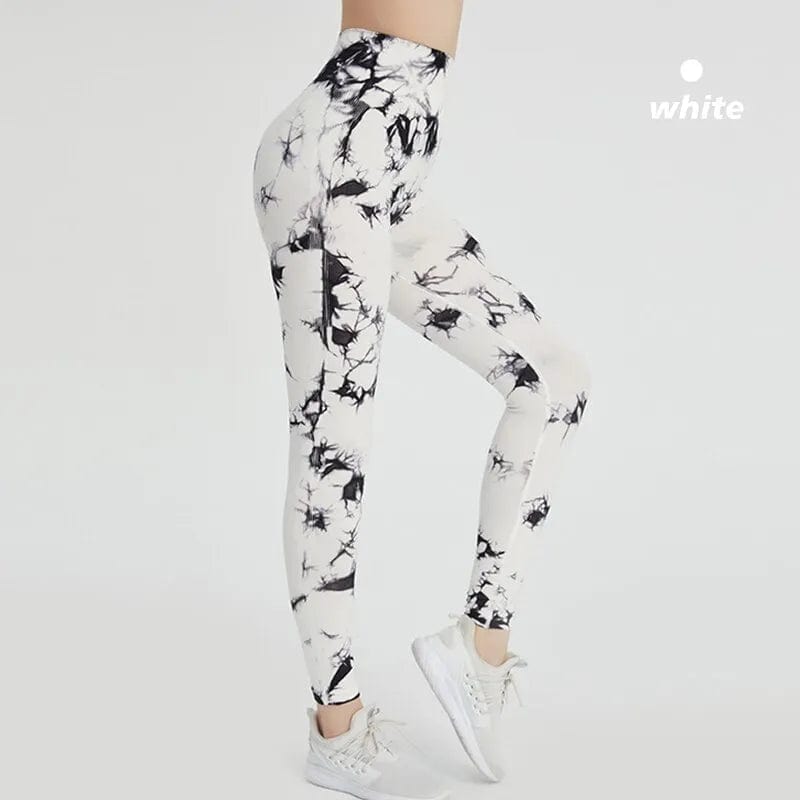 Tie Dye Seamless Leggings for Women High Waist Yoga Pants, Scrunch Butt Lifting Elastic Tights - SHOWLU FASHION STORE