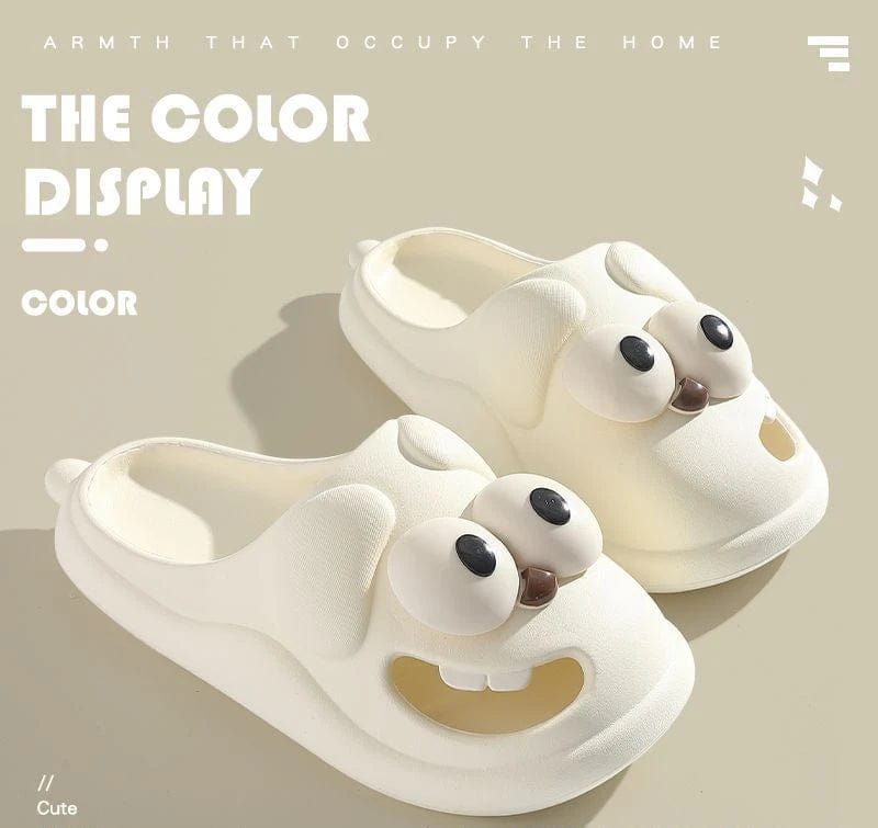 Tongue Kiss Slippers Big Eye Dog Slippers,Cute Funny Big Eye Dog Fun Cartoon Package Head Eva Slippers For Women - SHOWLU FASHION STORE