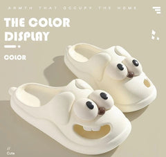 Tongue Kiss Slippers Big Eye Dog Slippers,Cute Funny Big Eye Dog Fun Cartoon Package Head Eva Slippers For Women - SHOWLU FASHION STORE