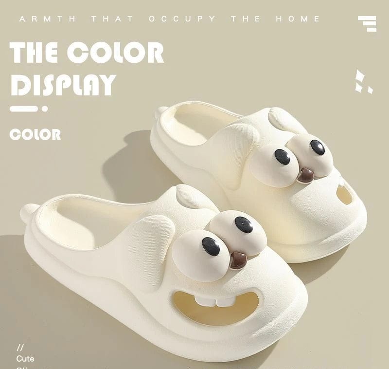 Tongue Kiss Slippers Big Eye Dog Slippers,Cute Funny Big Eye Dog Fun Cartoon Package Head Eva Slippers For Women - SHOWLU FASHION STORE