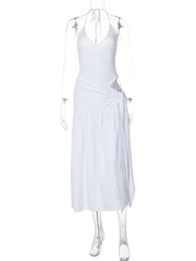Tossy 2 Piece - Set Female V - Neck Jumpsuit Outfits Sexy Lace - Up Pleated High Waist Skirt Sets For Women White Bandage Outfits 2024 - SHOWLU FASHION STORE