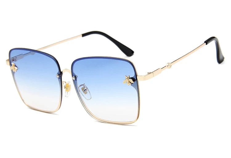 TOYEARN 2024 New Fashion Lady Oversized Rimless Square Sunglasses Women Small Bee Glasses Gradient Sun Glasses For Female UV400 - SHOWLU FASHION STORE