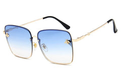 TOYEARN 2024 New Fashion Lady Oversized Rimless Square Sunglasses Women Small Bee Glasses Gradient Sun Glasses For Female UV400 - SHOWLU FASHION STORE