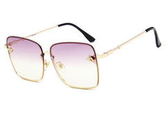 TOYEARN 2024 New Fashion Lady Oversized Rimless Square Sunglasses Women Small Bee Glasses Gradient Sun Glasses For Female UV400 - SHOWLU FASHION STORE