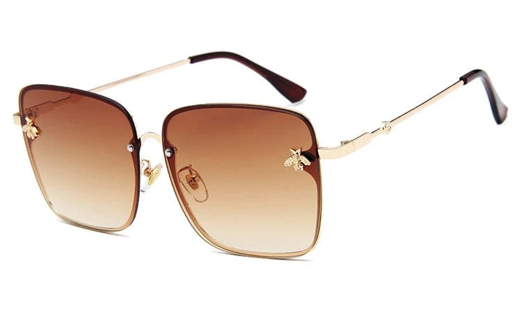TOYEARN 2024 New Fashion Lady Oversized Rimless Square Sunglasses Women Small Bee Glasses Gradient Sun Glasses For Female UV400 - SHOWLU FASHION STORE