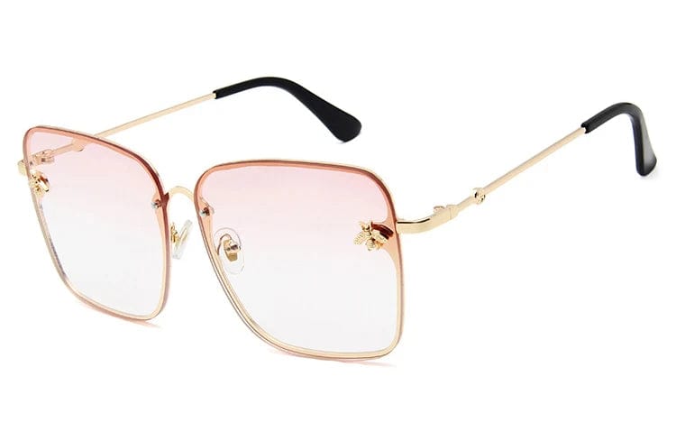 TOYEARN 2024 New Fashion Lady Oversized Rimless Square Sunglasses Women Small Bee Glasses Gradient Sun Glasses For Female UV400 - SHOWLU FASHION STORE