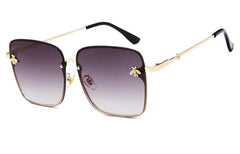 TOYEARN 2024 New Fashion Lady Oversized Rimless Square Sunglasses Women Small Bee Glasses Gradient Sun Glasses For Female UV400 - SHOWLU FASHION STORE