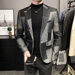 Trendy Spring and Autumn Korean Style Slim - Fit Wool Suit Jacket - SHOWLU FASHION STORE