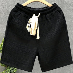 Ultra - Comfortable Drawstring Shorts for Men - Soft, Breathable, Textured Fabric, Adjustable Waist, Relaxed Fit, Perfect for Outdoor Beach Wear, Summer Vacation, and Casual Daily Use - SHOWLU FASHION STORE