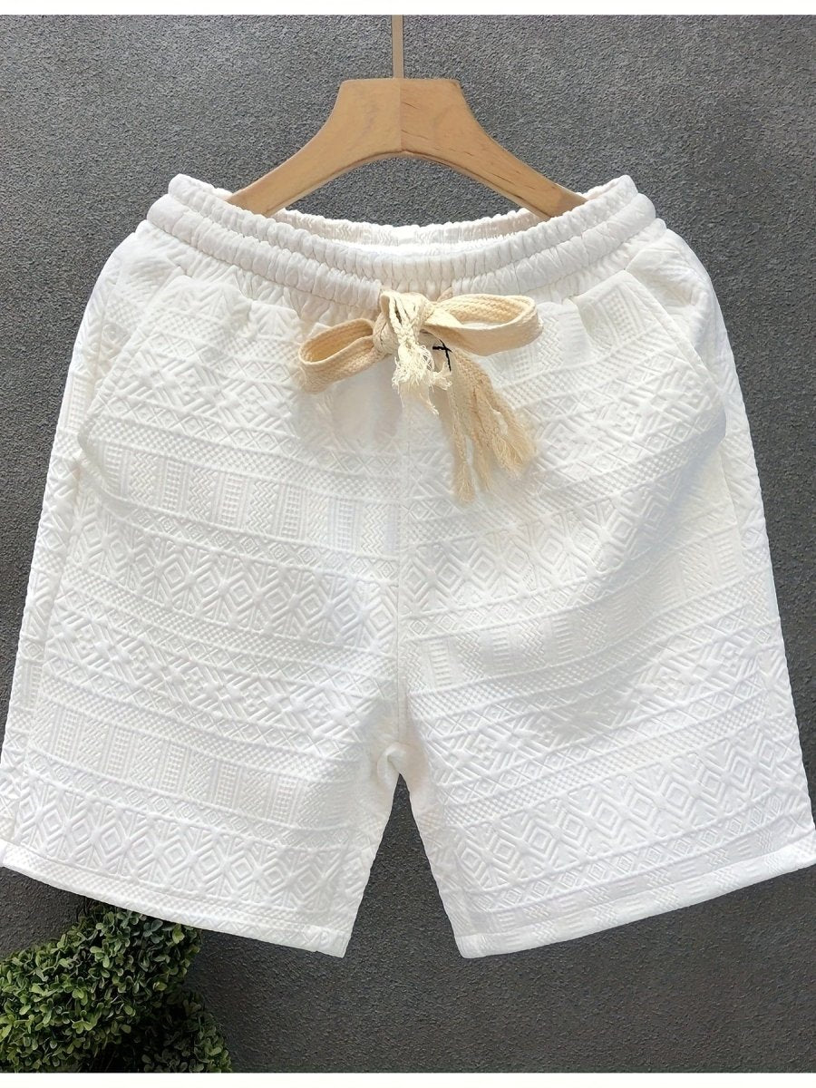 Ultra - Comfortable Drawstring Shorts for Men - Soft, Breathable, Textured Fabric, Adjustable Waist, Relaxed Fit, Perfect for Outdoor Beach Wear, Summer Vacation, and Casual Daily Use - SHOWLU FASHION STORE