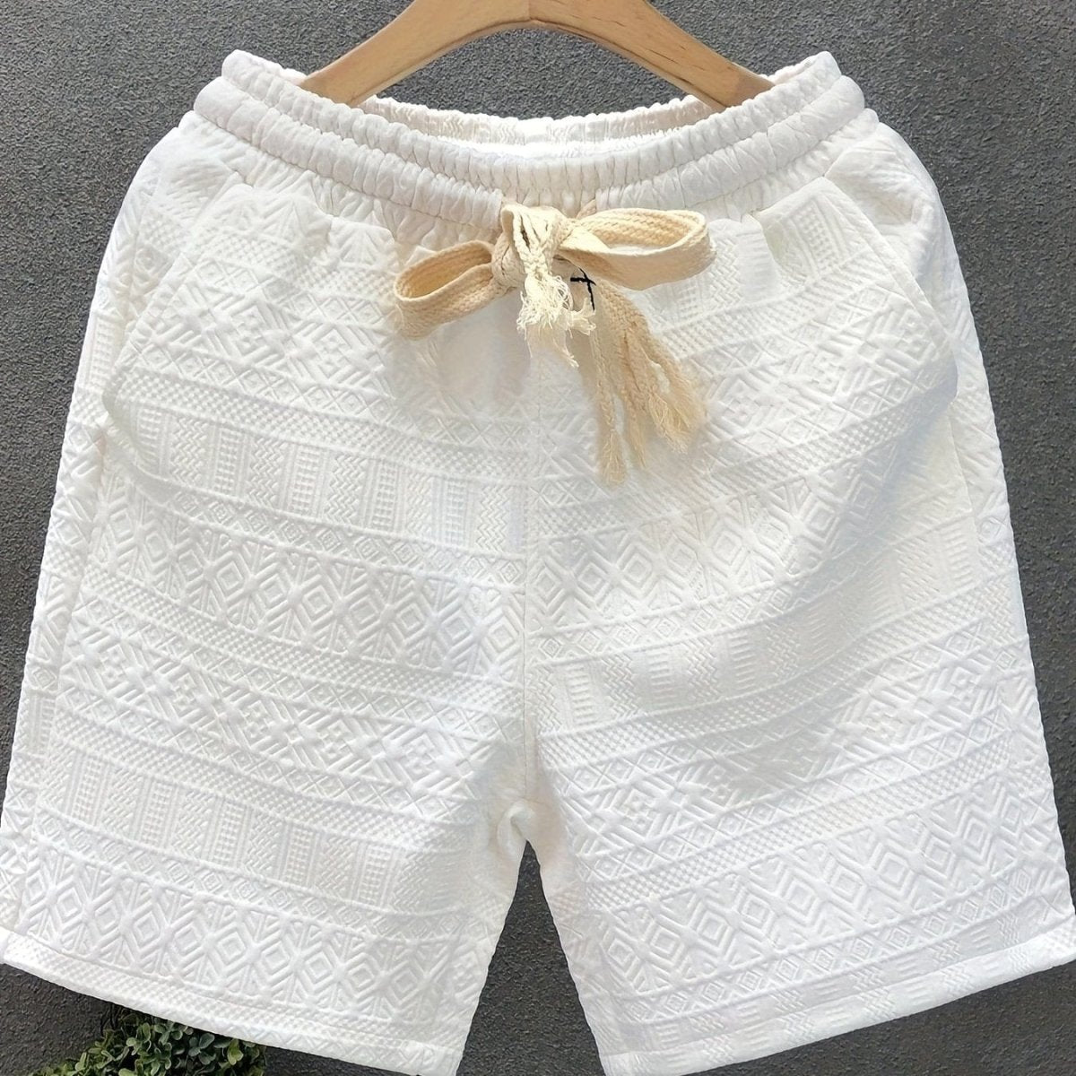 Ultra - Comfortable Drawstring Shorts for Men - Soft, Breathable, Textured Fabric, Adjustable Waist, Relaxed Fit, Perfect for Outdoor Beach Wear, Summer Vacation, and Casual Daily Use - SHOWLU FASHION STORE