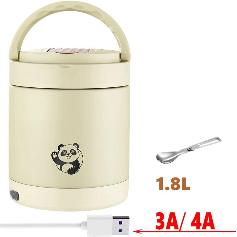 USB Electric Heated Lunch Box Leakproof Outdoor Portable Office School Car 12V 24V 5V Food Warmer Container Stainless Steel Set - SHOWLU FASHION STORE