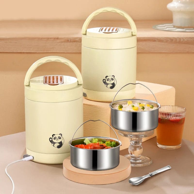 USB Electric Heated Lunch Box Leakproof Outdoor Portable Office School Car 12V 24V 5V Food Warmer Container Stainless Steel Set - SHOWLU FASHION STORE