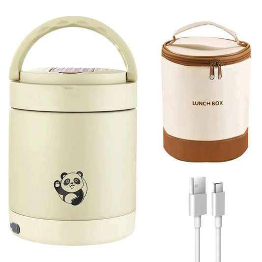 USB Electric Heated Lunch Box Leakproof Outdoor Portable Office School Car 12V 24V 5V Food Warmer Container Stainless Steel Set - SHOWLU FASHION STORE