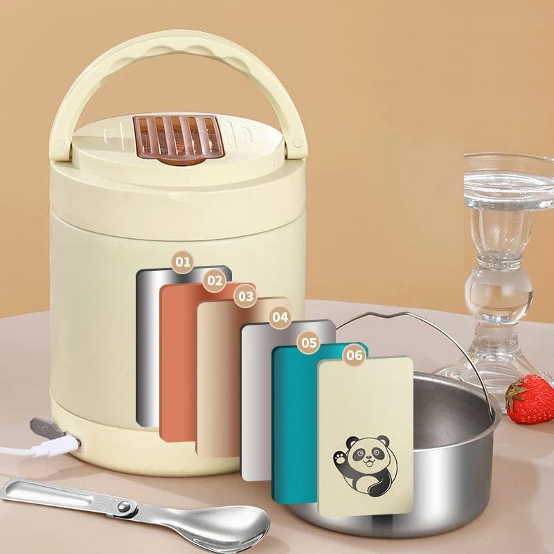 USB Electric Heated Lunch Box Leakproof Outdoor Portable Office School Car 12V 24V 5V Food Warmer Container Stainless Steel Set - SHOWLU FASHION STORE