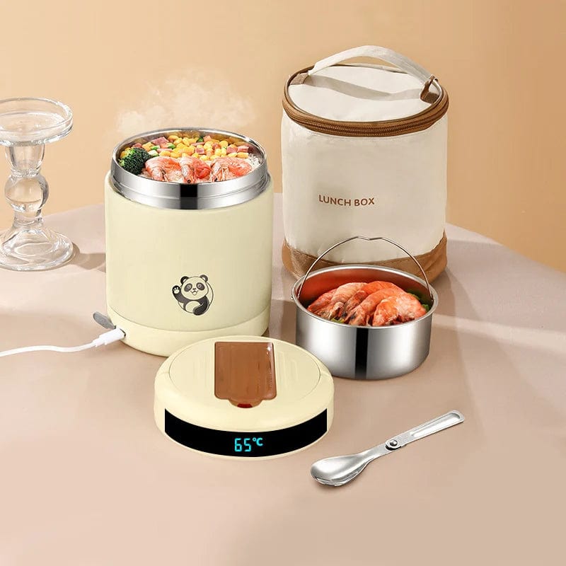 USB Electric Heated Lunch Box Leakproof Outdoor Portable Office School Car 12V 24V 5V Food Warmer Container Stainless Steel Set - SHOWLU FASHION STORE