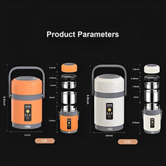USB Electric Heated Lunch Boxes Stainless Steel Food Warmer Container Thermal Jar for Hot Food Thermal Boxes for Office School - SHOWLU FASHION STORE