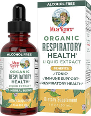 USDA Organic Respiratory Health Liquid Drops with Mullein Leaf | Marshmallow Root & Elderberry | Mullein Drops for Lungs Herbal Blend | Immune Support Supplement | Non - GMO | Vegan | 1 Fl Oz - SHOWLU FASHION STORE