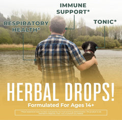 USDA Organic Respiratory Health Liquid Drops with Mullein Leaf | Marshmallow Root & Elderberry | Mullein Drops for Lungs Herbal Blend | Immune Support Supplement | Non - GMO | Vegan | 1 Fl Oz - SHOWLU FASHION STORE