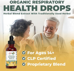 USDA Organic Respiratory Health Liquid Drops with Mullein Leaf | Marshmallow Root & Elderberry | Mullein Drops for Lungs Herbal Blend | Immune Support Supplement | Non - GMO | Vegan | 1 Fl Oz - SHOWLU FASHION STORE