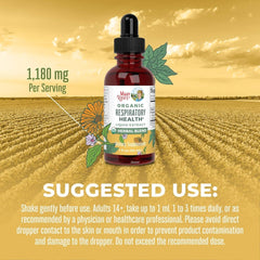 USDA Organic Respiratory Health Liquid Drops with Mullein Leaf | Marshmallow Root & Elderberry | Mullein Drops for Lungs Herbal Blend | Immune Support Supplement | Non - GMO | Vegan | 1 Fl Oz - SHOWLU FASHION STORE